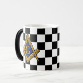 Mug Magique Chèques maçonniques Freemasons Carré et Compass (Devant gauche)
