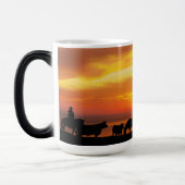 Mug Magique Cheval Bovins Coucher de soleil Cowboy Silhouette  (Gauche)