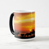 Mug Magique Cheval Bovins Coucher de soleil Cowboy Silhouette  (Devant gauche)