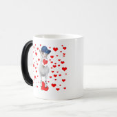 Mug Magique Chèvre Saint-Valentin Coeurs (Devant gauche)