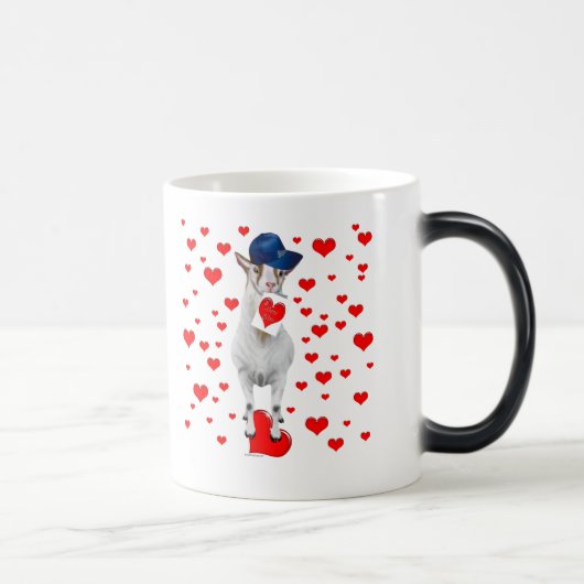 Mug Magique Chèvre Saint-Valentin Coeurs (Droite)