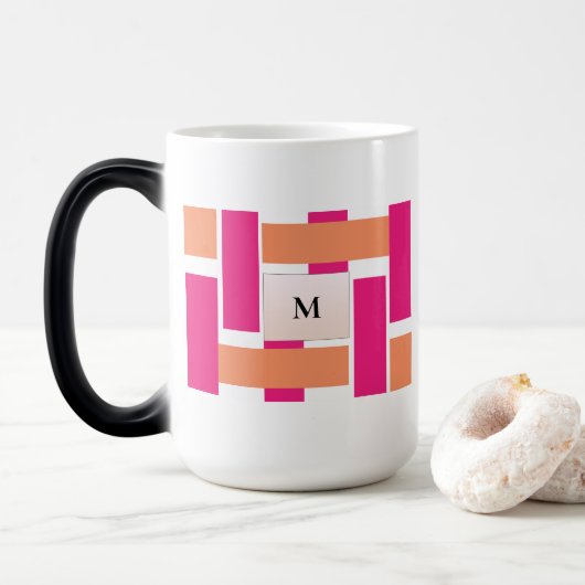 Mug Magique Chic Monogramme Feminine StriMotif (Avec donut)