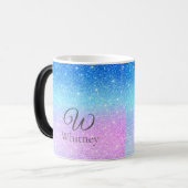 Mug Magique Chic Purple Ombre Blue Glitter Modern              (Devant gauche)