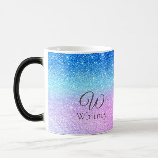 Mug Magique Chic Purple Ombre Blue Glitter Modern              (Gauche)