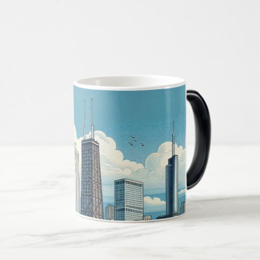 Mug Magique Chicago Skyline Modern (Devant droit)