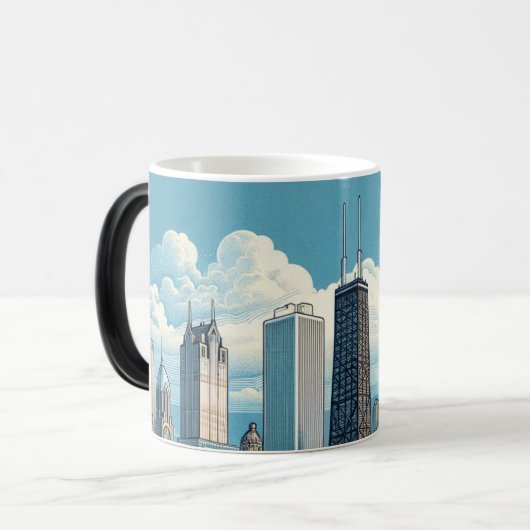 Mug Magique Chicago Skyline Modern (Devant gauche)