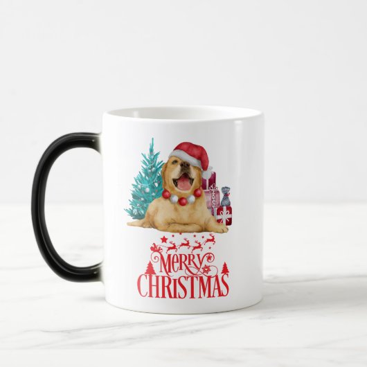 Mug Magique Chien de Noël mignon (Gauche)