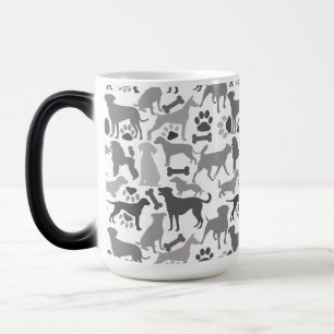 Mug Magique Chiens et pattes motif 03.b Blancs BG