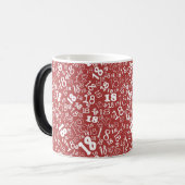 Mug Magique Chiffres blancs rouges profonds 18e anniversaire M (Devant gauche)