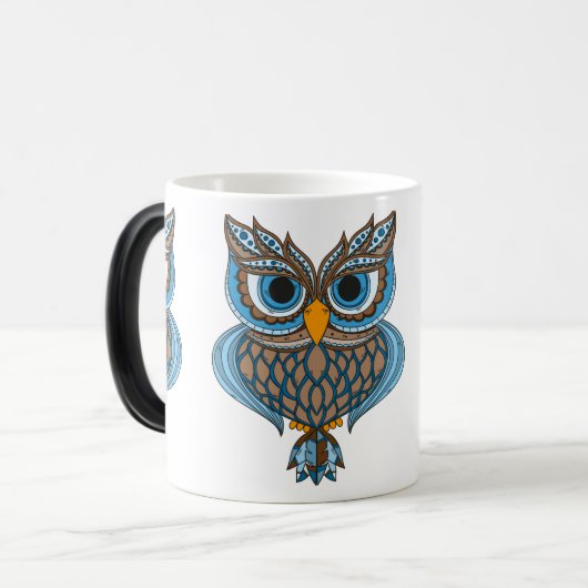 Mug Magique Chouette bleue (Devant gauche)