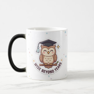 Mug Magique Chouette de remise de diplôme - Illustration "Sage