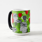 Mug Magique Chouette en roses rouges (Devant gauche)