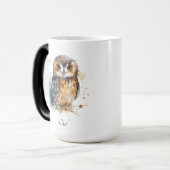 Mug Magique Chouette mignonne en aquarelle (Devant gauche)