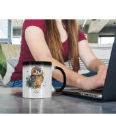 Mug Magique Chouette mignonne en aquarelle