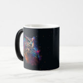 Mug Magique Chouette spatiale colorée (Devant gauche)