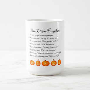 Mug Magique Cinq petits poèmes d'Halloween Citrouille