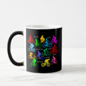 Mug Magique Circuler à vélo drôle coloré élégant (Gauche)