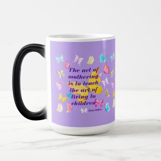 Mug Magique Citation de la fête des mères avec des papillons d (Gauche)