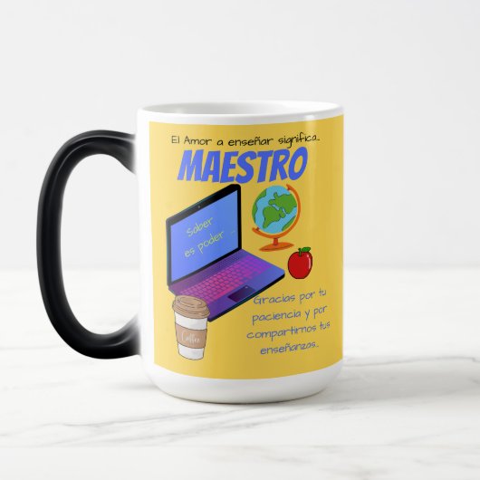 Mug Magique Citation maestro pour enseignant (Gauche)