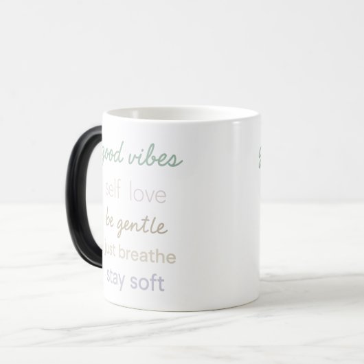 Mug Magique Citations positives Pastel - Good Vibes Self Love (Devant gauche)