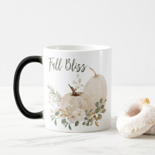 Mug Magique Citrouille et roses à l'aquarelle crème dorée Bonh