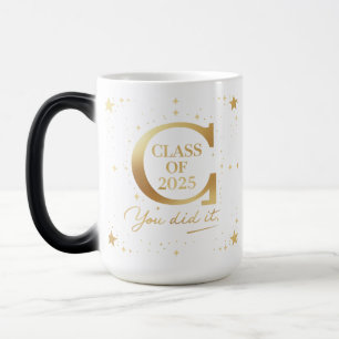 Mug Magique Classe de 2025 - Vous l'avez fait Gold Lettre "C"