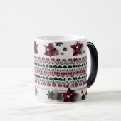 Mug Magique Classic Red & Green Nordic Knit Pattern (Devant droit)