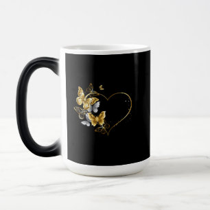 Mug Magique Coeur aux papillons d'or