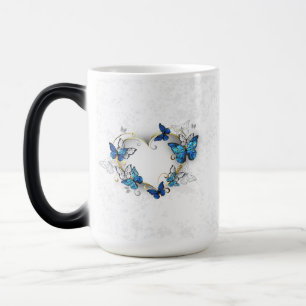 Mug Magique Coeur bijoux avec papillons Morpho
