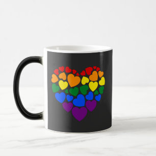 Mug Magique Cœur de couleur arc-en-ciel gay pour l'amour