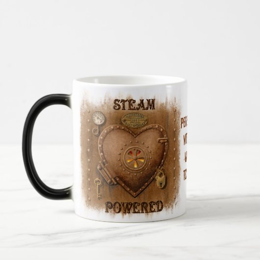 Mug Magique Coeur Steampunk personnalisé (Gauche)