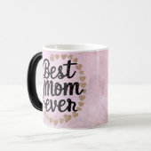Mug Magique Cœurs Dorés Script Tendance Meilleure Maman Jamais (Devant gauche)