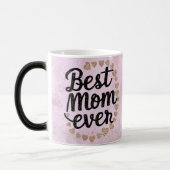 Mug Magique Cœurs Dorés Script Tendance Meilleure Maman Jamais (Gauche)