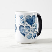 Mug Magique Coeurs en Delft Blue (Devant droit)