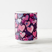 Mug Magique Coeurs romantiques Valentine Design sans couture (Centre)