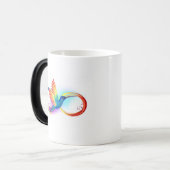 Mug Magique Colibri arc-en-ciel avec symbole Infinity (Devant gauche)