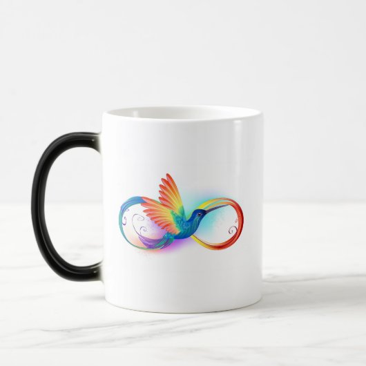 Mug Magique Colibri arc-en-ciel avec symbole Infinity (Gauche)