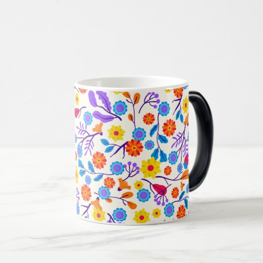 Mug Magique Colourful Exotic Floral Pattern-23146 (Devant droit)