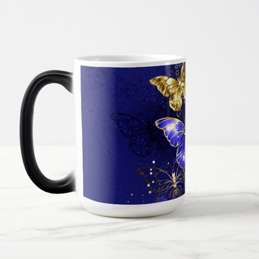 Mug Magique Composition avec papillons Sapphire (Gauche)