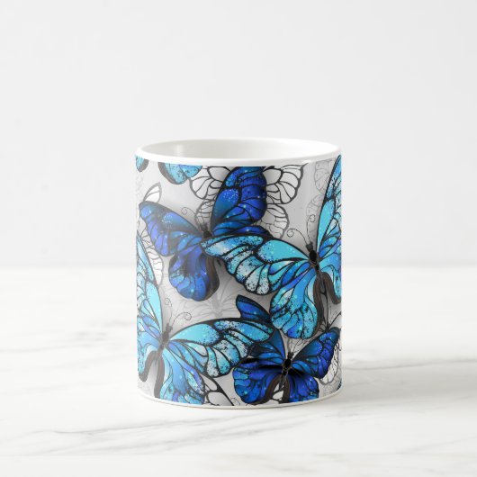 Mug Magique Composition des White and Blue Butterflies (Centre)