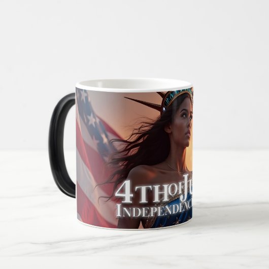Mug Magique Conception 4 juillet splendide - Fireworks & Freed (Devant gauche)