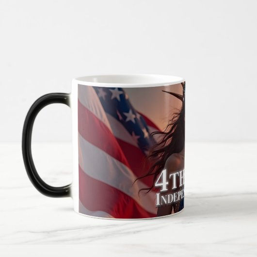 Mug Magique Conception 4 juillet splendide - Fireworks & Freed (Gauche)