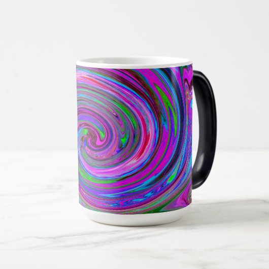 Mug Magique Conception Abstraite Rétro Tourbillon Magenta Colo (Devant droit)