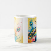 Mug Magique conception colorée de paon (Centre)
