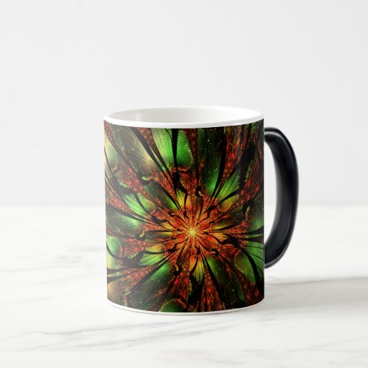 Mug Magique Conception de fleurs fractales abstraites. (Devant droit)