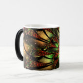Mug Magique Conception de fleurs fractales abstraites. (Devant gauche)