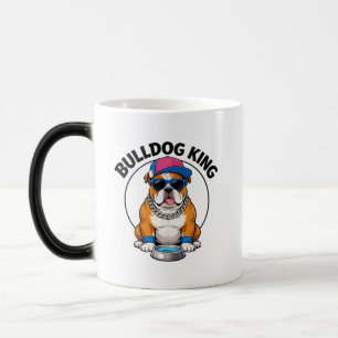 Mug Magique Conception de lunettes de soleil Bulldog King Cool