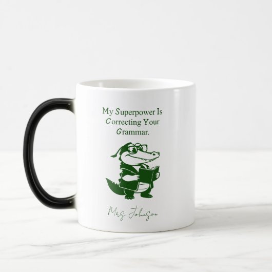 Mug Magique Conception de professeur d'anglais drôle de superp (Gauche)