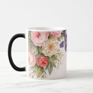 Mug Magique Conception de rose florale personnalisée vintage r