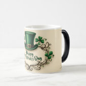 Mug Magique Conception de Shamrock pour la Saint-Patrick joyeu (Devant droit)